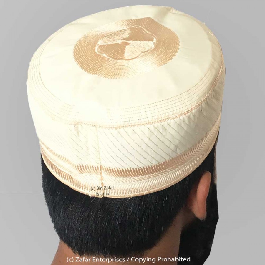 Pack of 4 Cloth Contrasting Boqus Prayer Cap / Namaz Topi